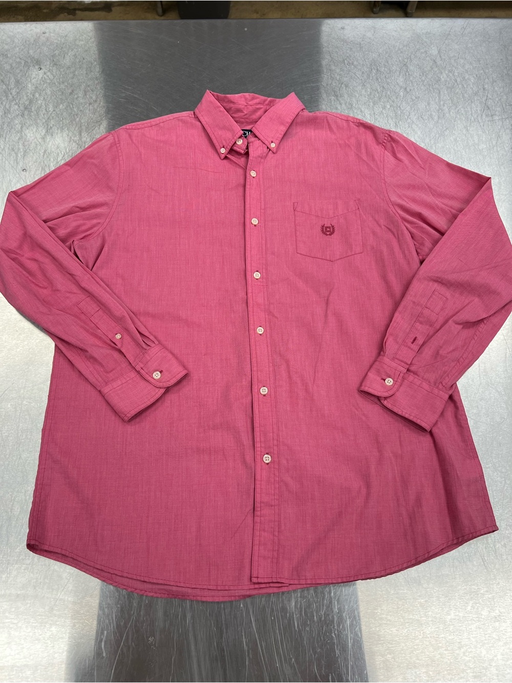 Chaps Easy Care Button-Down Shirt in Rose Pink Men's XL